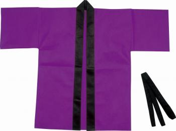 カラー不織布ハッピ子供用S紫　※個人宅配送不可の商品画像