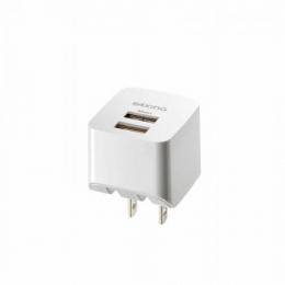 USBコンセントチャージャー2.1A 2ポート ホワイトの商品画像