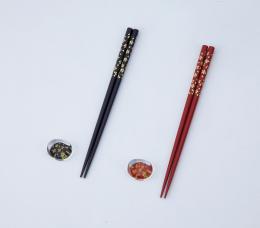 和装塗り箸&クリア箸置きセットの商品画像
