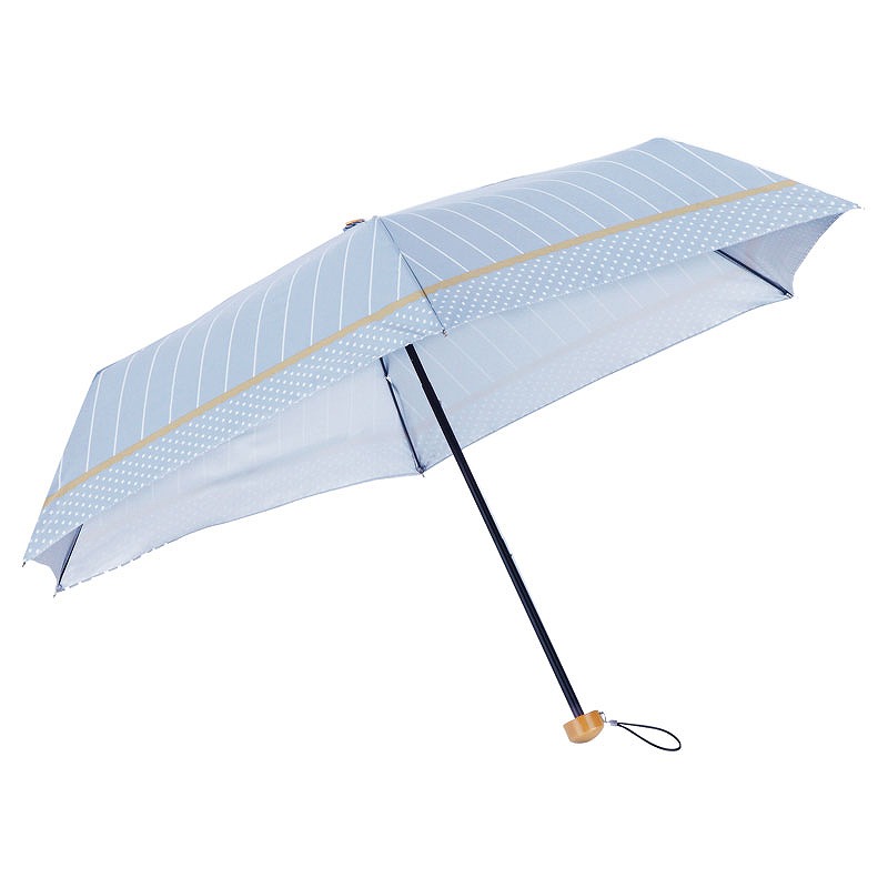 ストライプドット・晴雨兼用折りたたみ傘/UVカット日傘・晴雨兼用傘