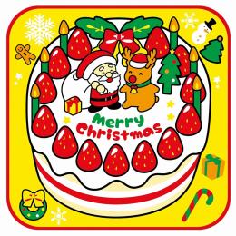 クリスマスタオルハンカチ(クリスマスケーキ)の商品画像